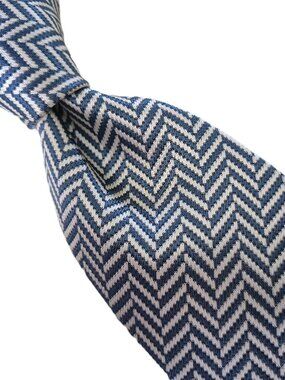 NWT TOM FORD Turquoise White Herringbone Woven Silk Tie Italy $270